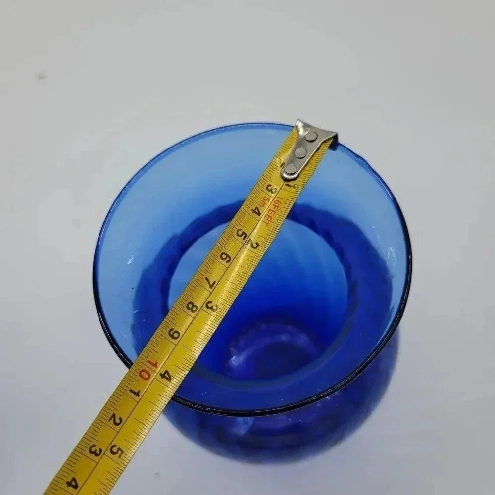 Vintage Cobalt Blue Glass Flower 8